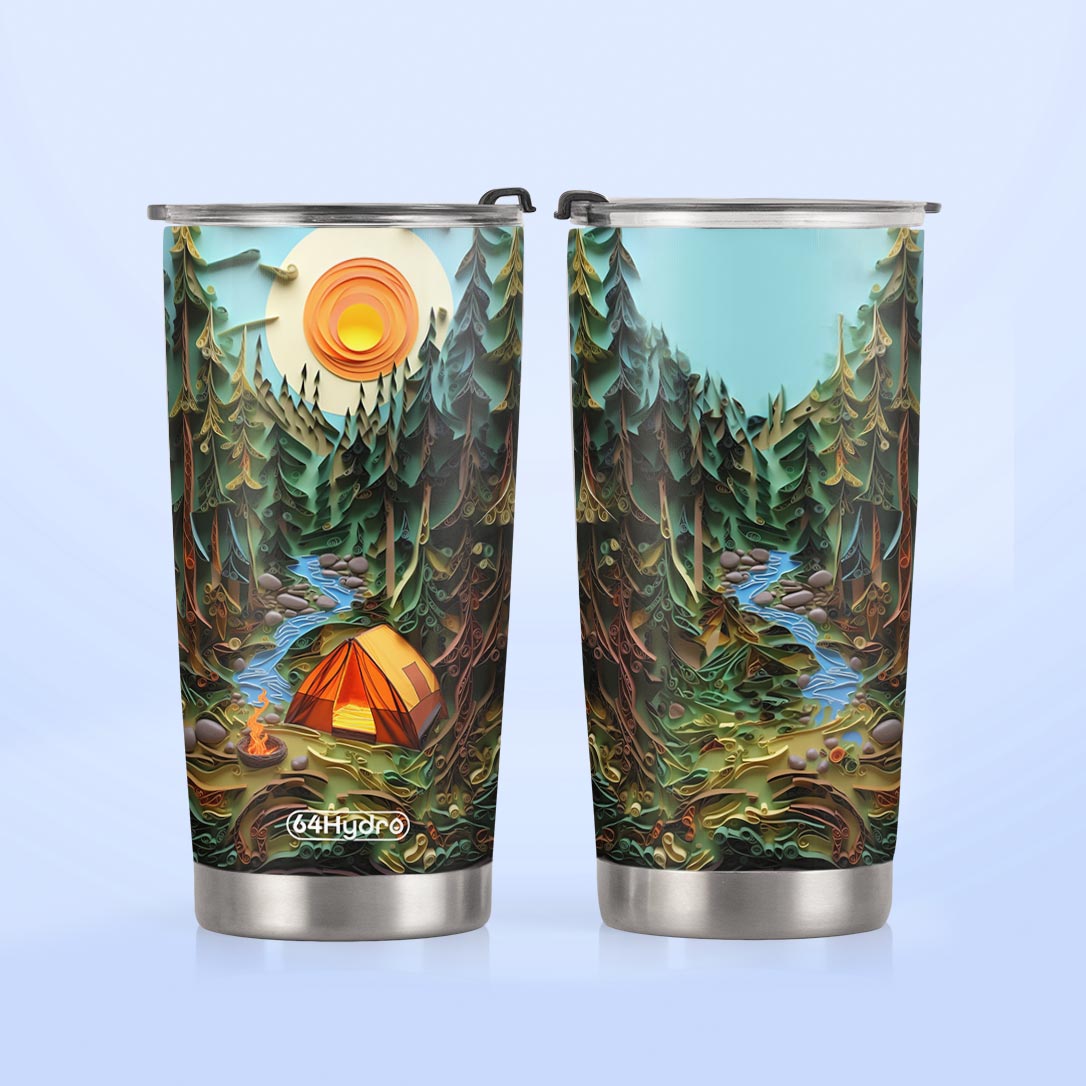 Camping Quilling Art HTRZ25095861TV Stainless Steel Tumbler