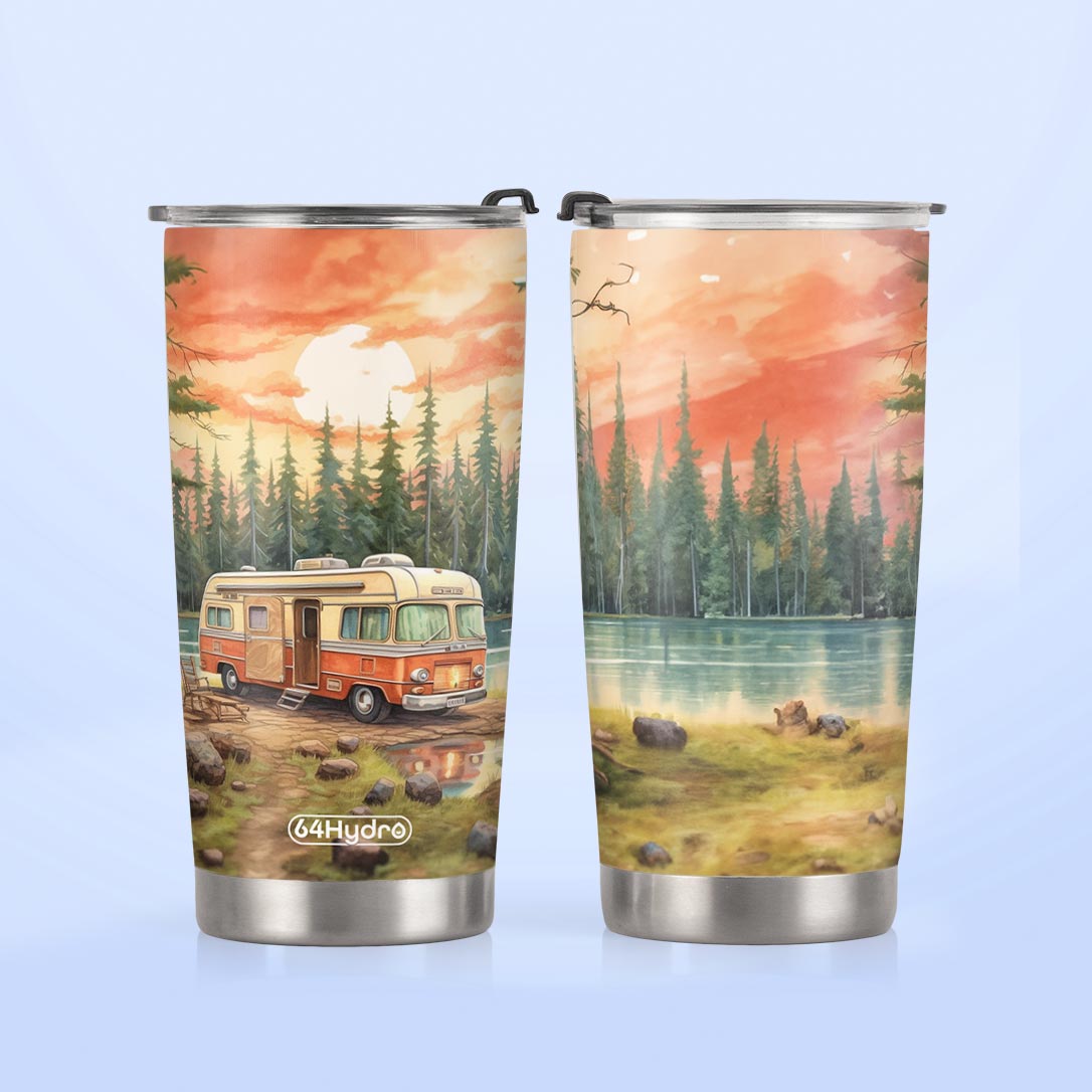 Camping RV Near The Lake HTRZ25093738QW Stainless Steel Tumbler