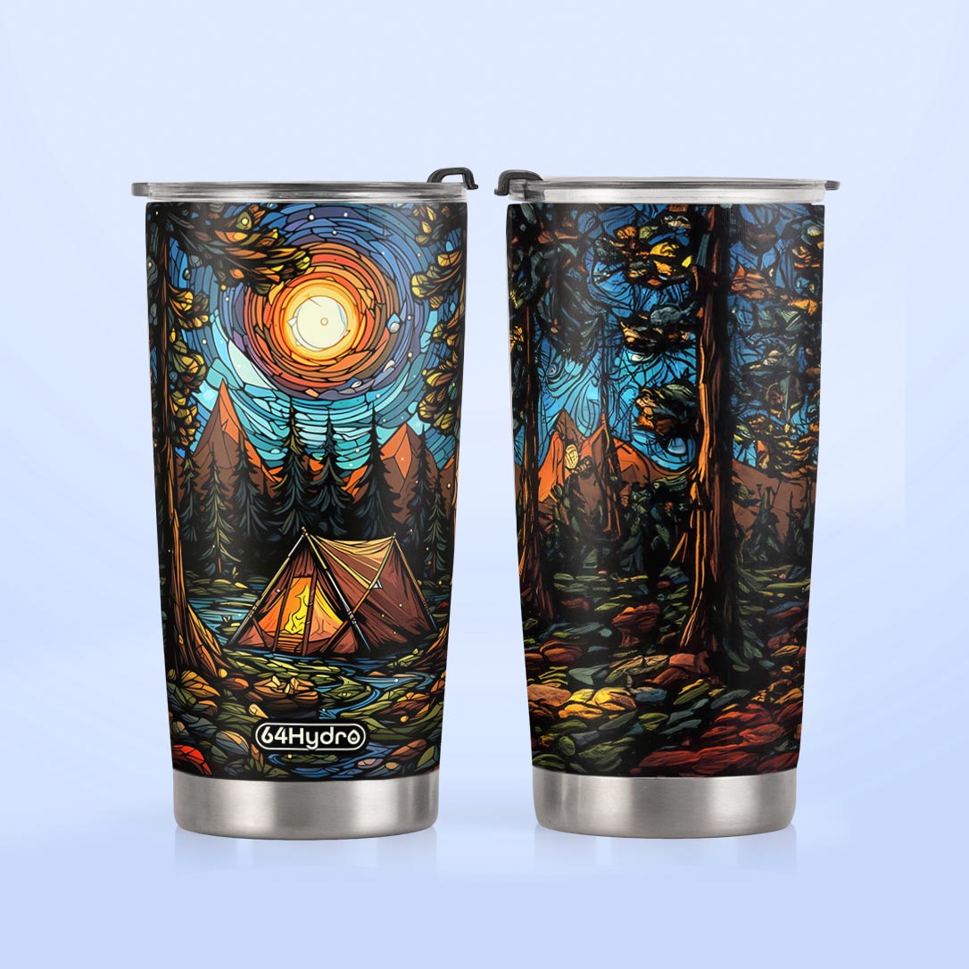 Camping Stained Glass HTRZ25092147TT Stainless Steel Tumbler