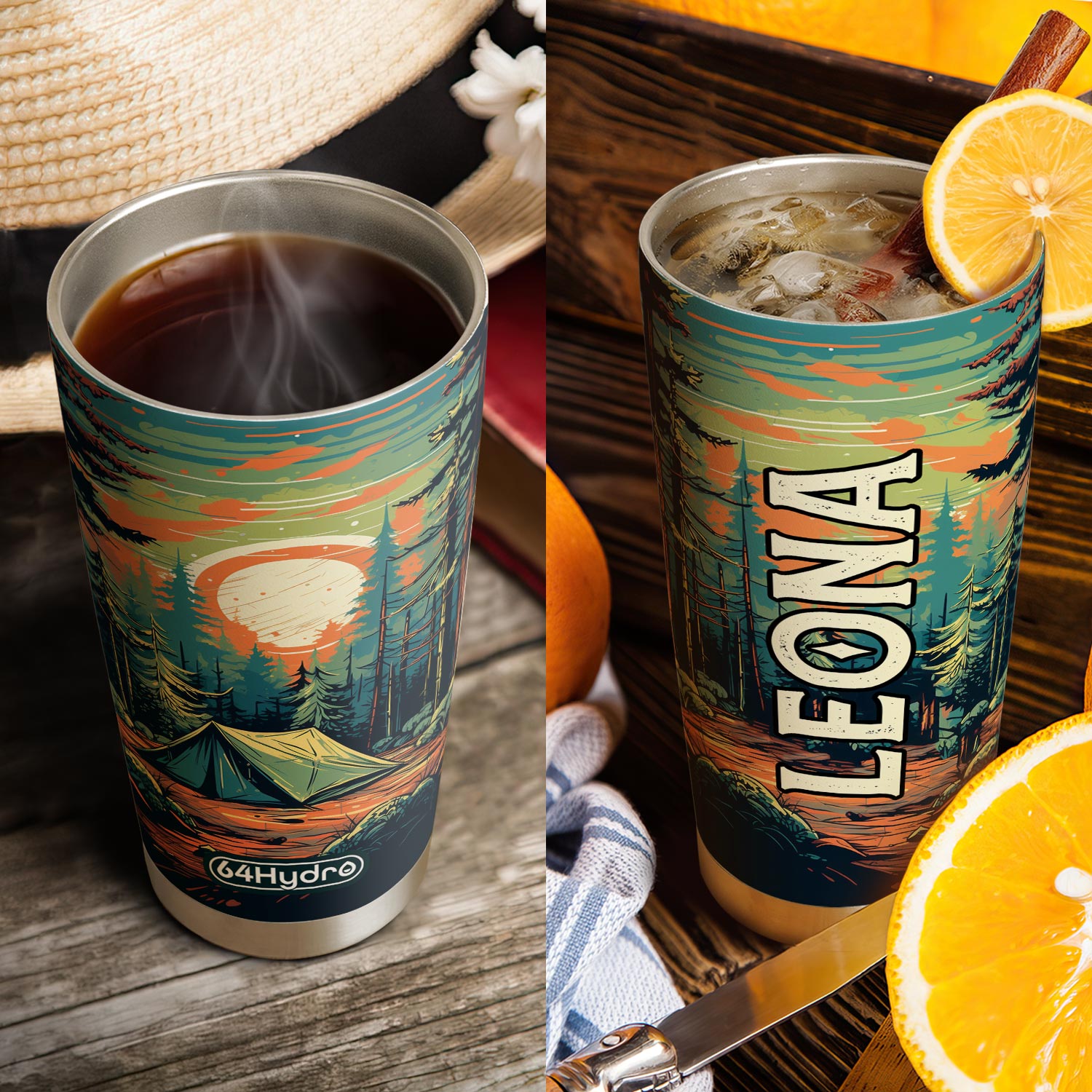 Camping Tent Vintage HTRZ25091930JH Stainless Steel Tumbler
