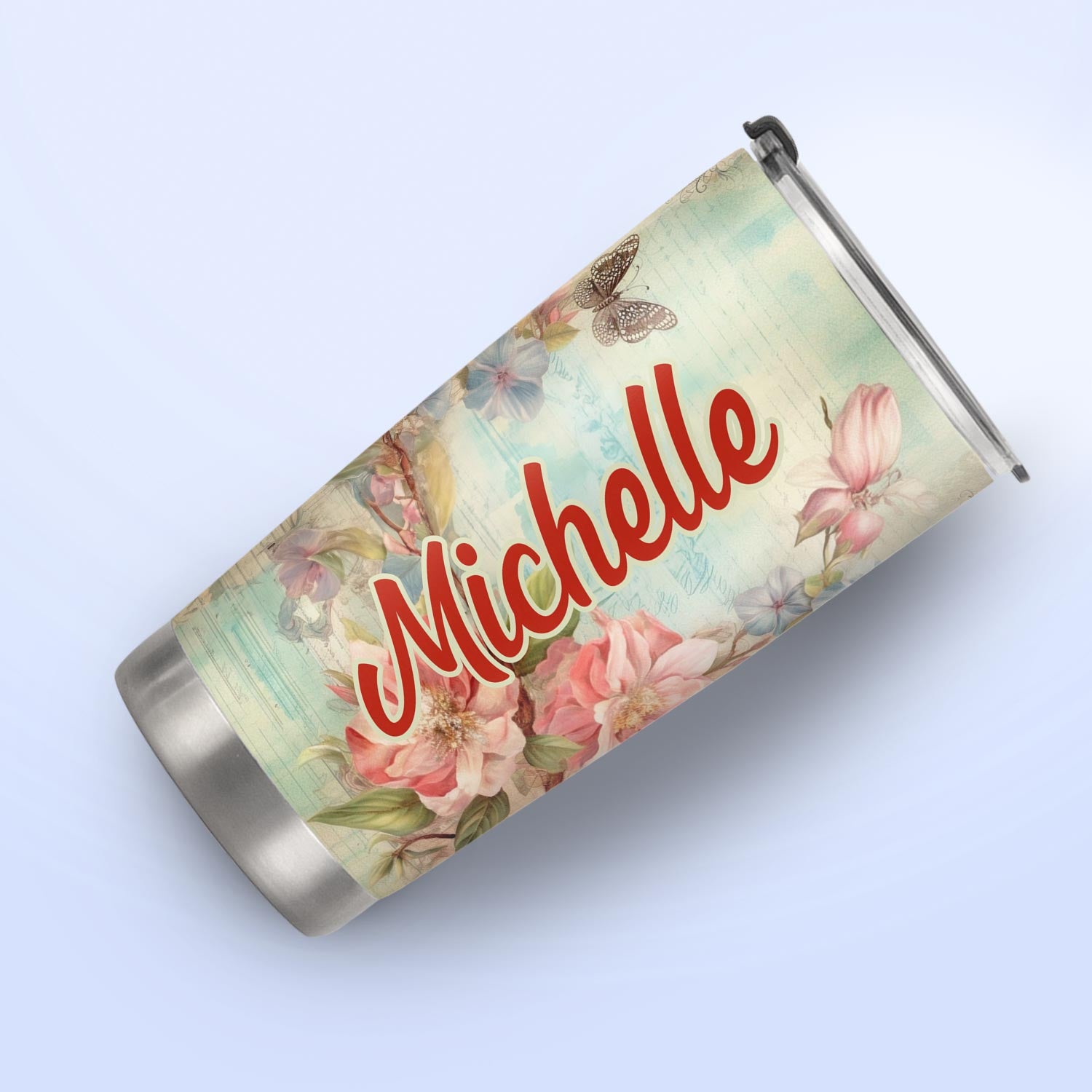 Cardinal Vintage Flower HTRZ19098183FL Stainless Steel Tumbler