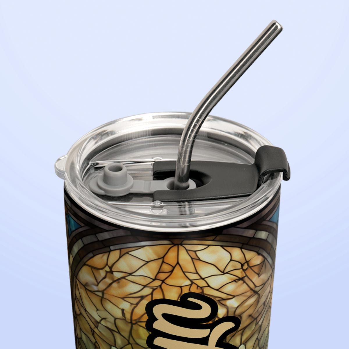 Deer Stained Glass HTRZ15097078QA Stainless Steel Tumbler