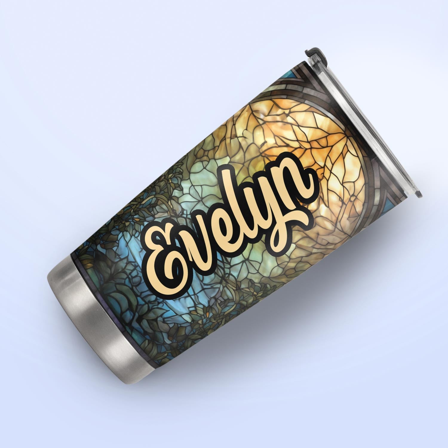 Deer Stained Glass HTRZ15097078QA Stainless Steel Tumbler