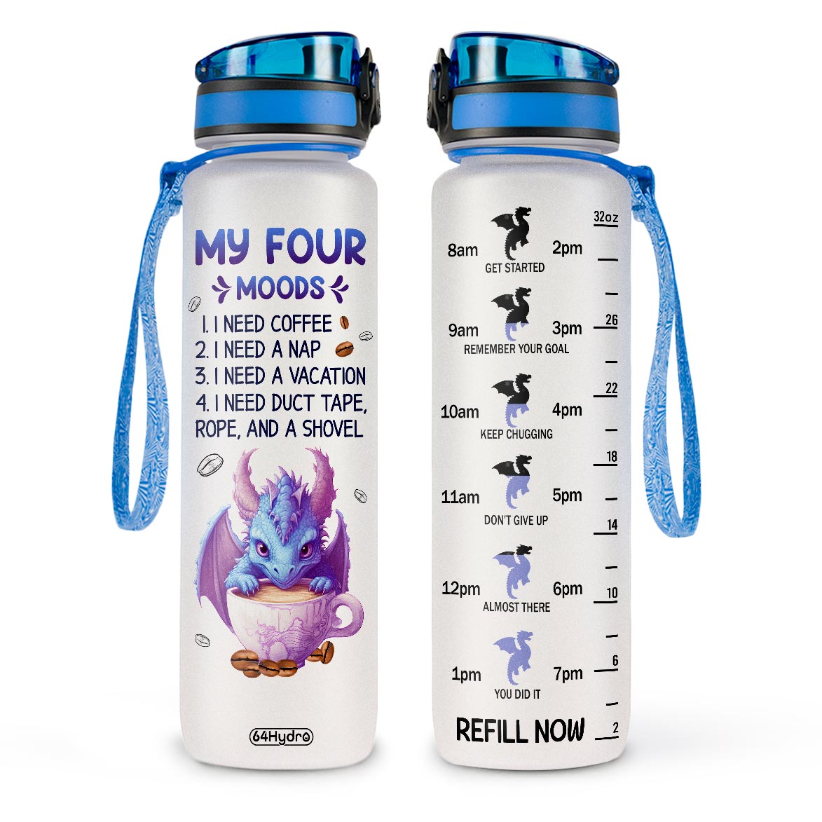 Dragon My Four Moods HHRZ09084742CX Water Tracker Bottle