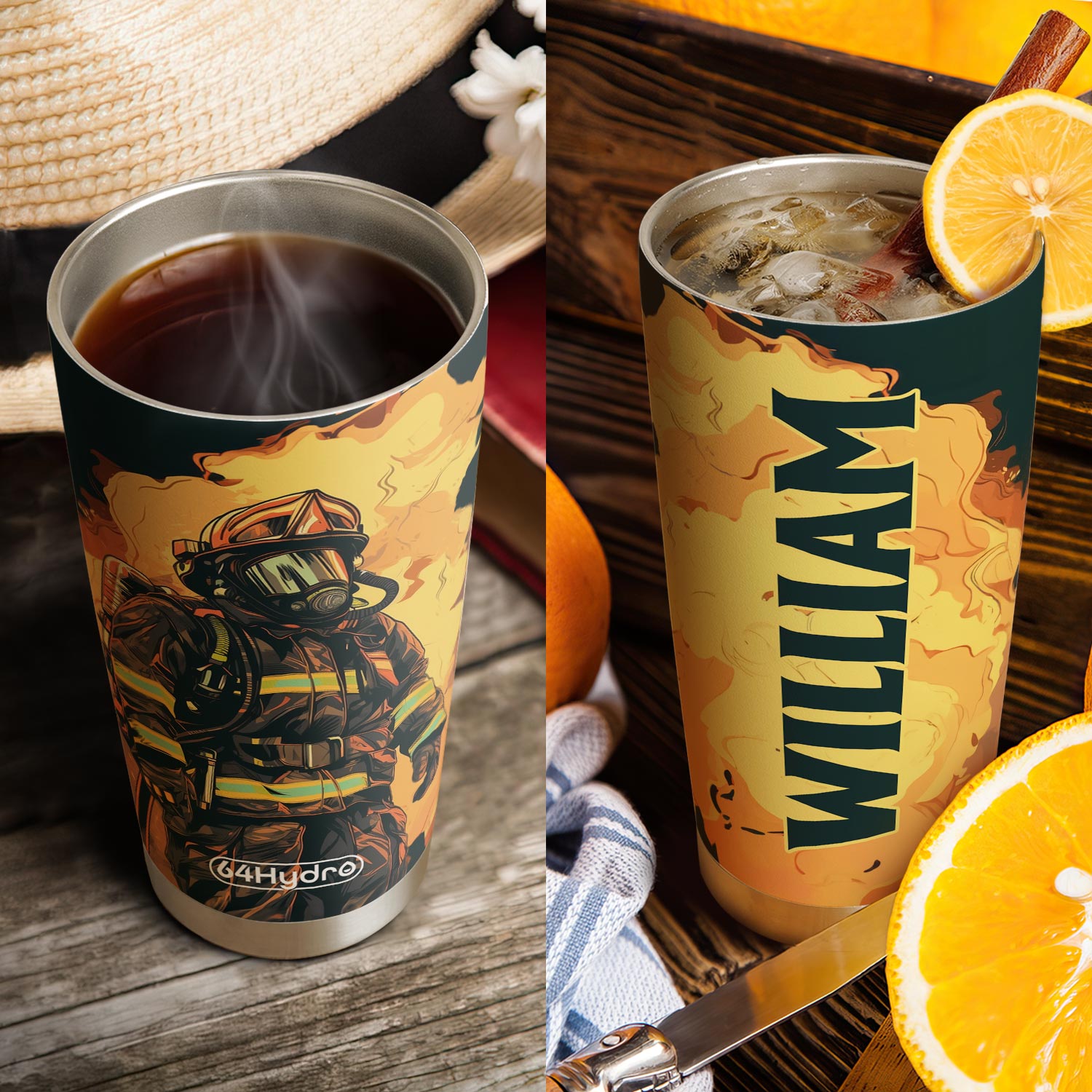 Firefighter Vintage HTRZ24084753HR Stainless Steel Tumbler