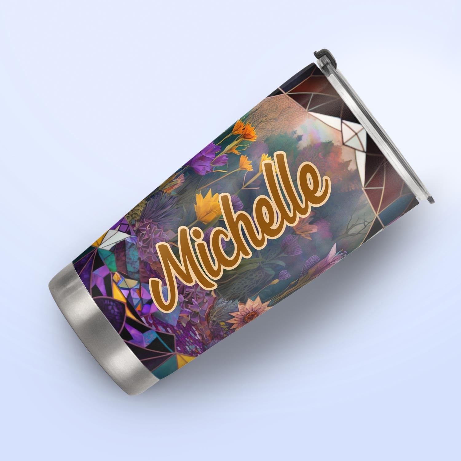 Fox Amethyst Crystal Mosaic HTRZ14096674NC Stainless Steel Tumbler