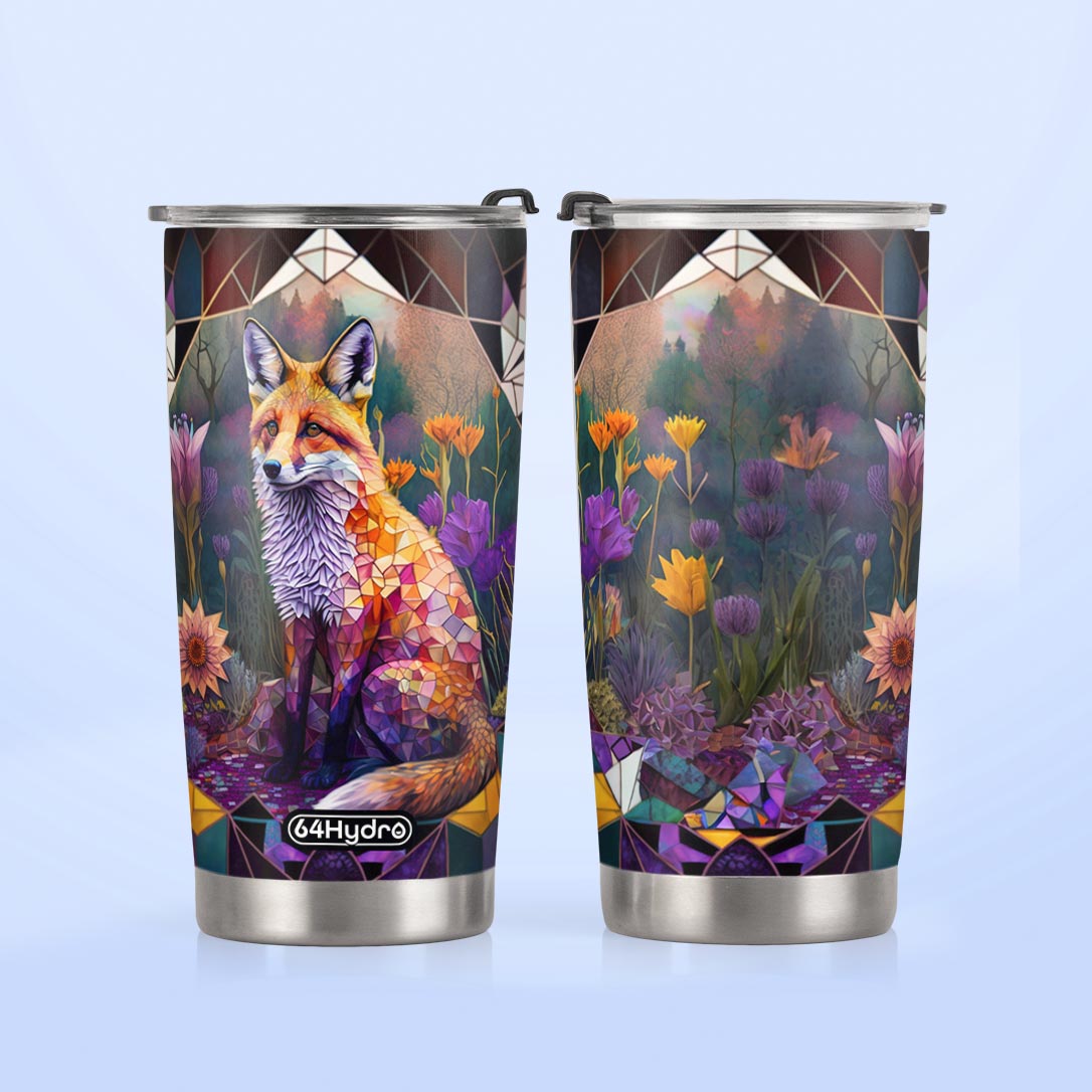 Fox Amethyst Crystal Mosaic HTRZ14096674NC Stainless Steel Tumbler