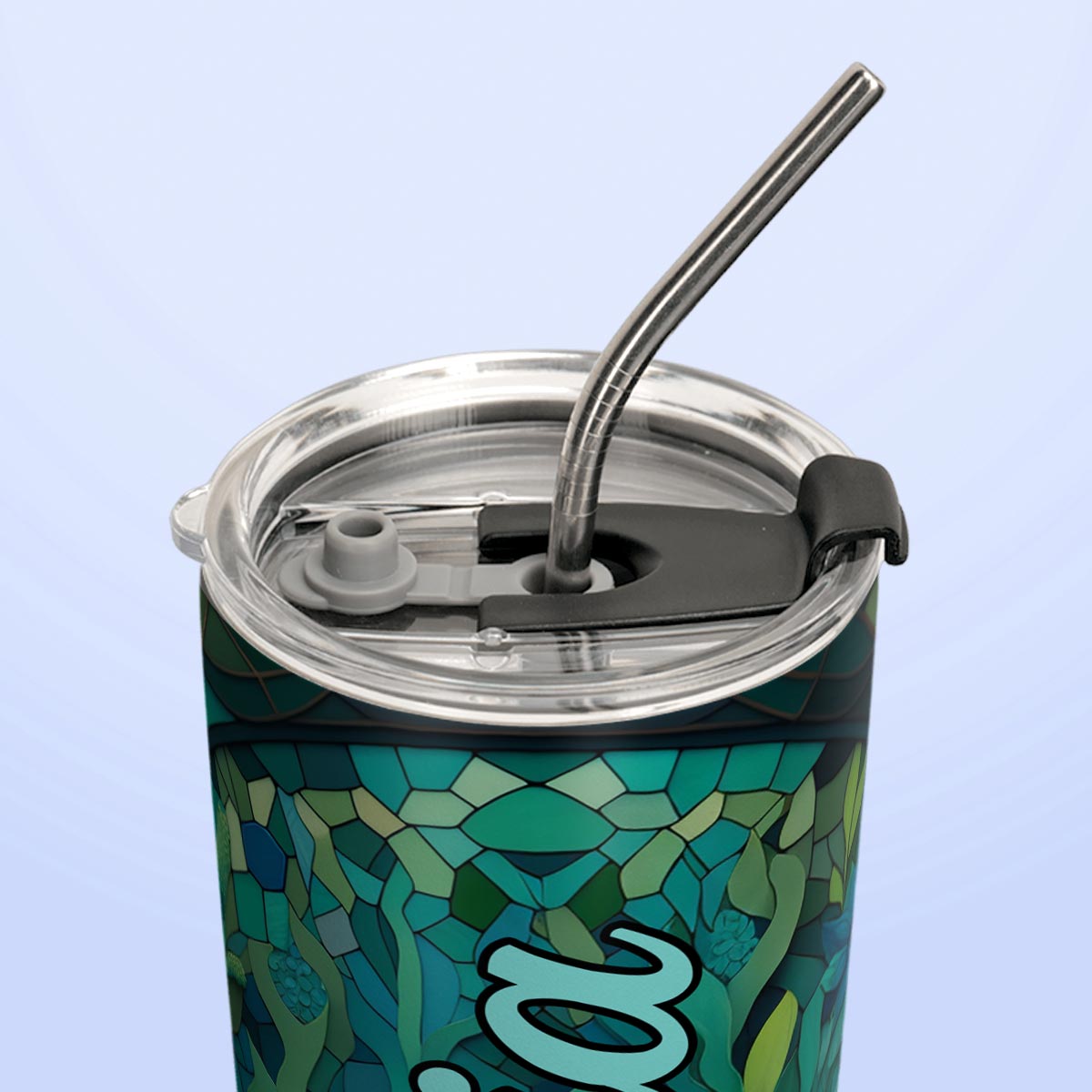 Fox Chrysoprase Crystal Mosaic HTRZ14096380FA Stainless Steel Tumbler