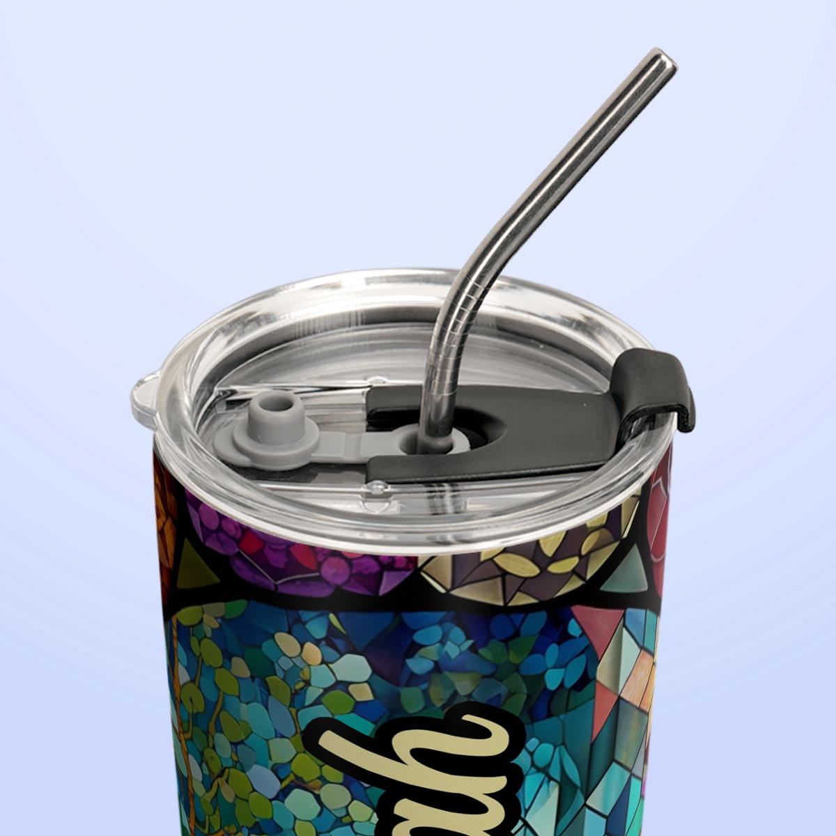Fox Colorful Crystal Mosaic HTRZ14095127PY Stainless Steel Tumbler