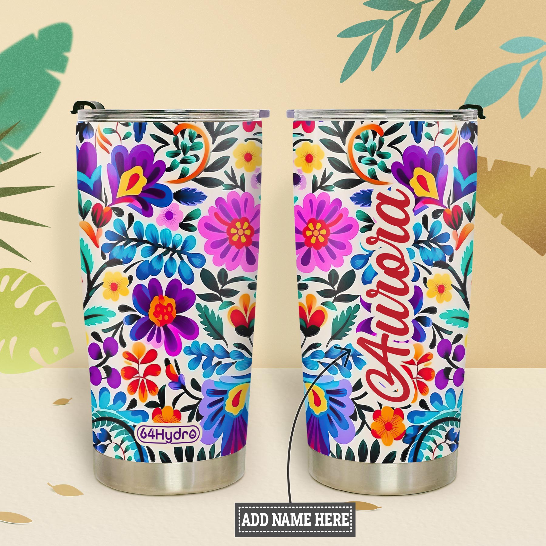 Gardening Mexican Flower Seamless HTRZ25095975KA Stainless Steel Tumbler