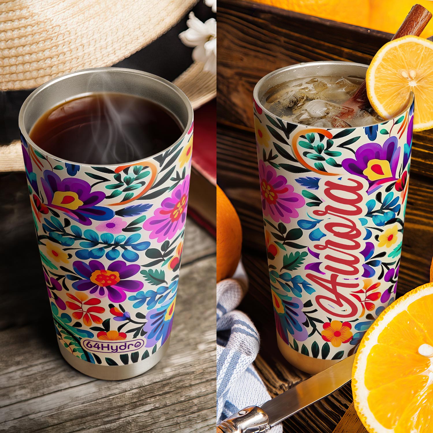 Gardening Mexican Flower Seamless HTRZ25095975KA Stainless Steel Tumbler