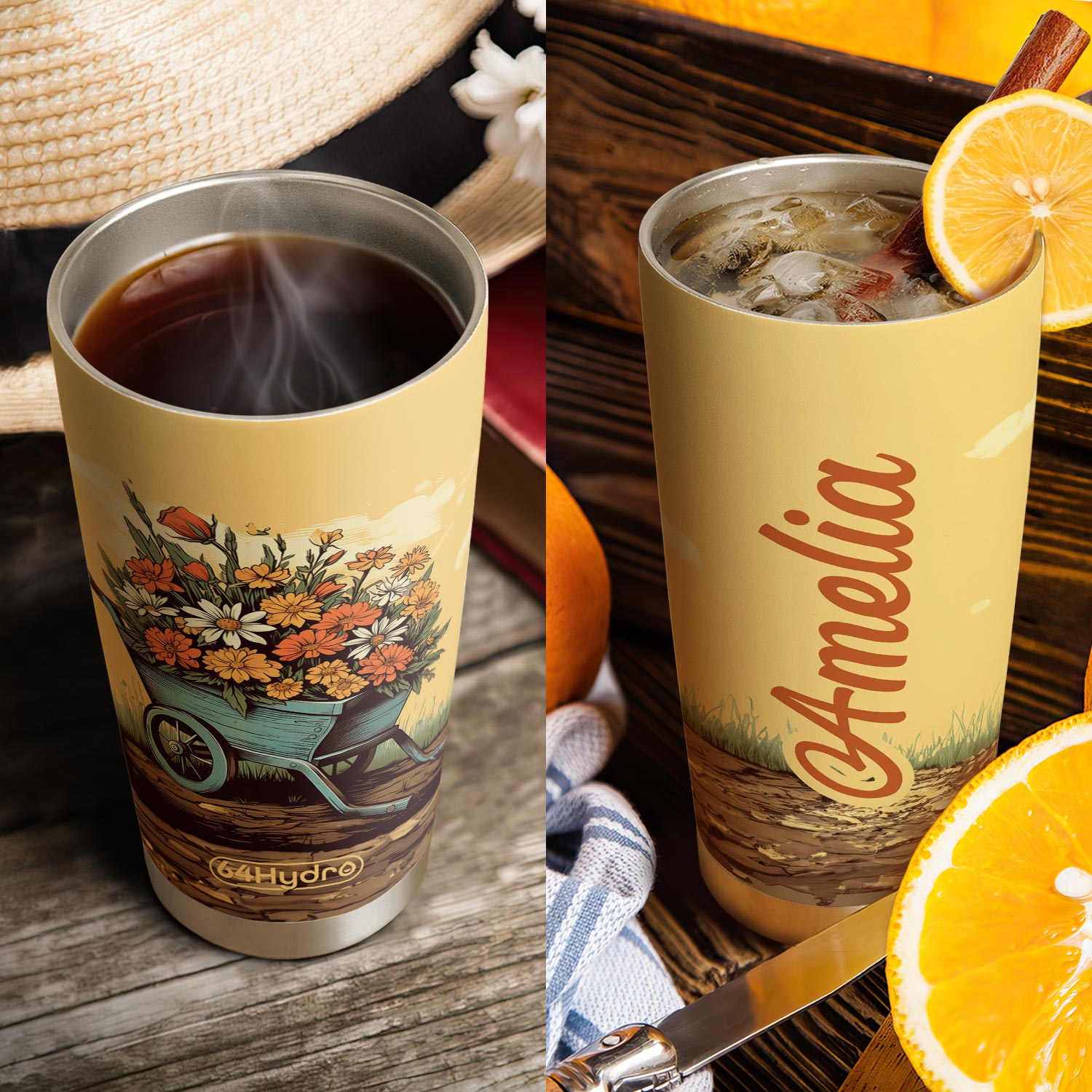 Gardening Wheelbarrow HTRZ25095621YI Stainless Steel Tumbler