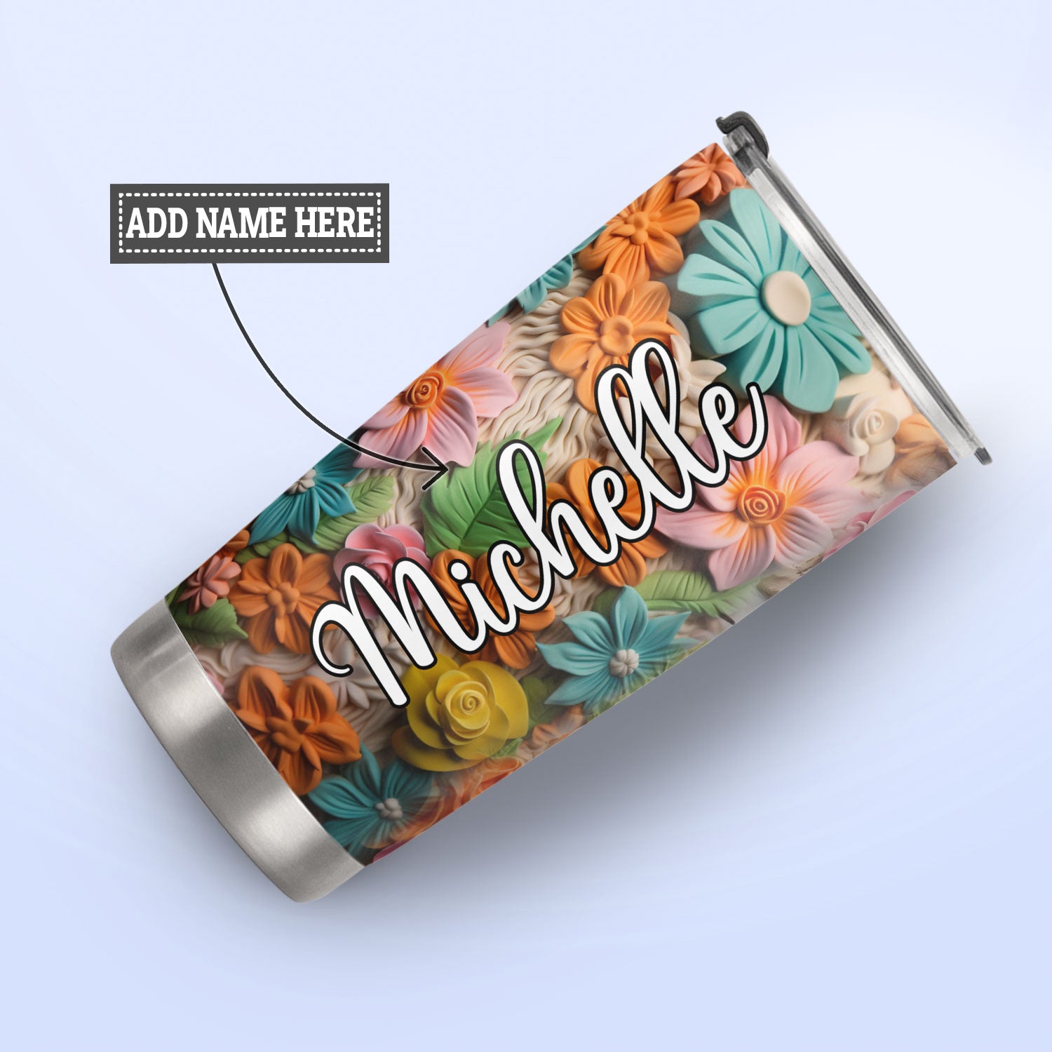 Hummingbird Colorful Garden Plaster Carving HHAY100723726 Stainless Steel Tumbler