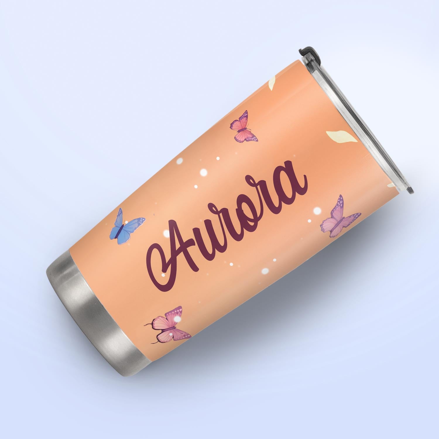 Lovely Black Woman Butterfly HHRZ20098097DP Stainless Steel Tumbler