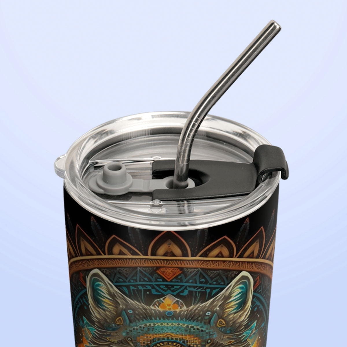 Mandala Wolf HHAY070723308 Stainless Steel Tumbler