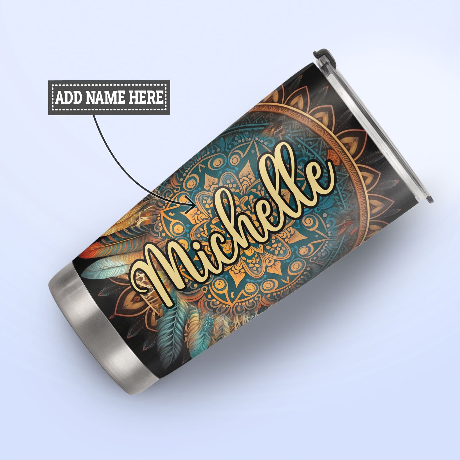 Mandala Wolf HHAY070723308 Stainless Steel Tumbler