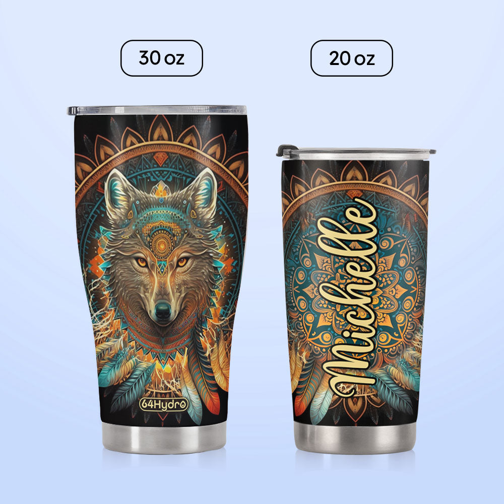 Mandala Wolf HHAY070723308 Stainless Steel Tumbler
