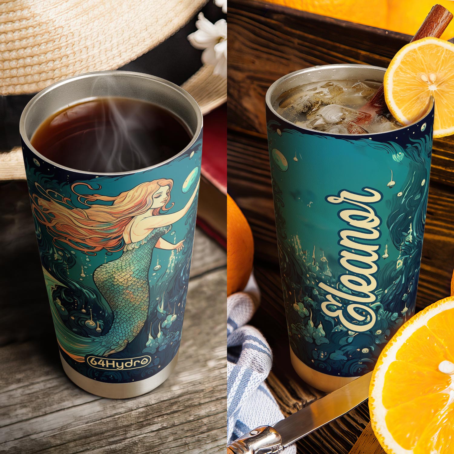 Mermaid Retro Vintage HHRZ20090437DV Stainless Steel Tumbler