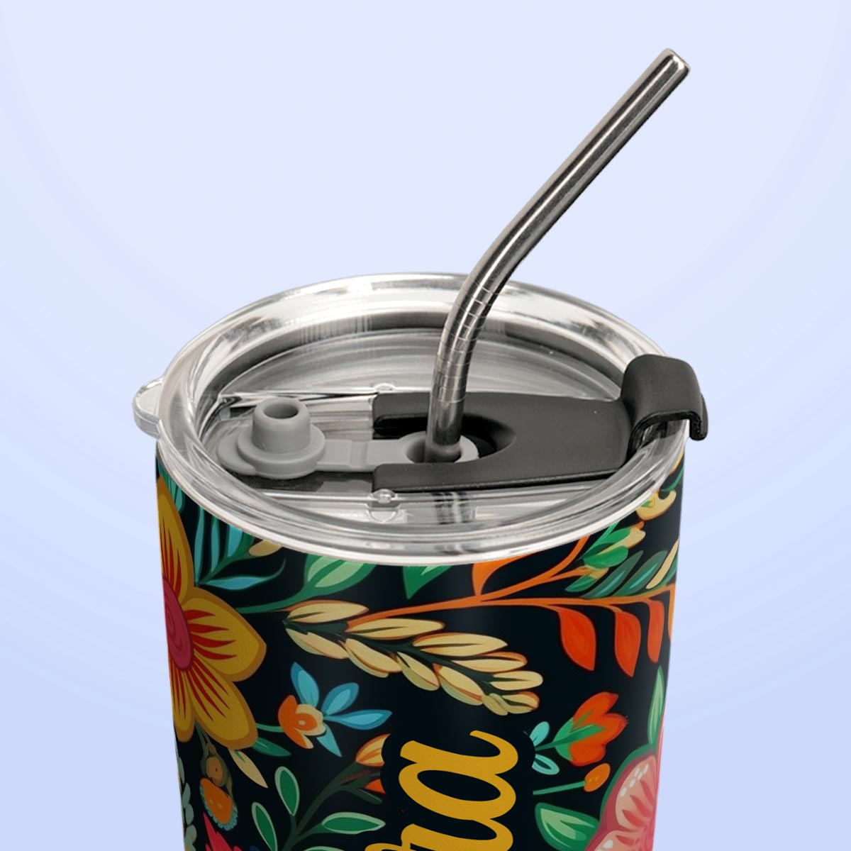 Mexican Gardening Flower Pattern HTRZ25091803JK Stainless Steel Tumbler