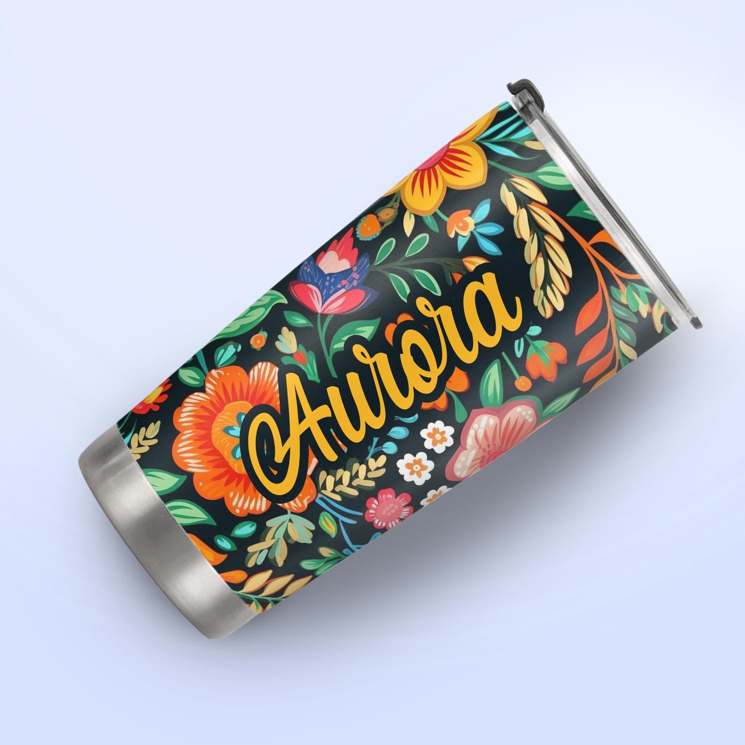 Mexican Gardening Flower Pattern HTRZ25091803JK Stainless Steel Tumbler