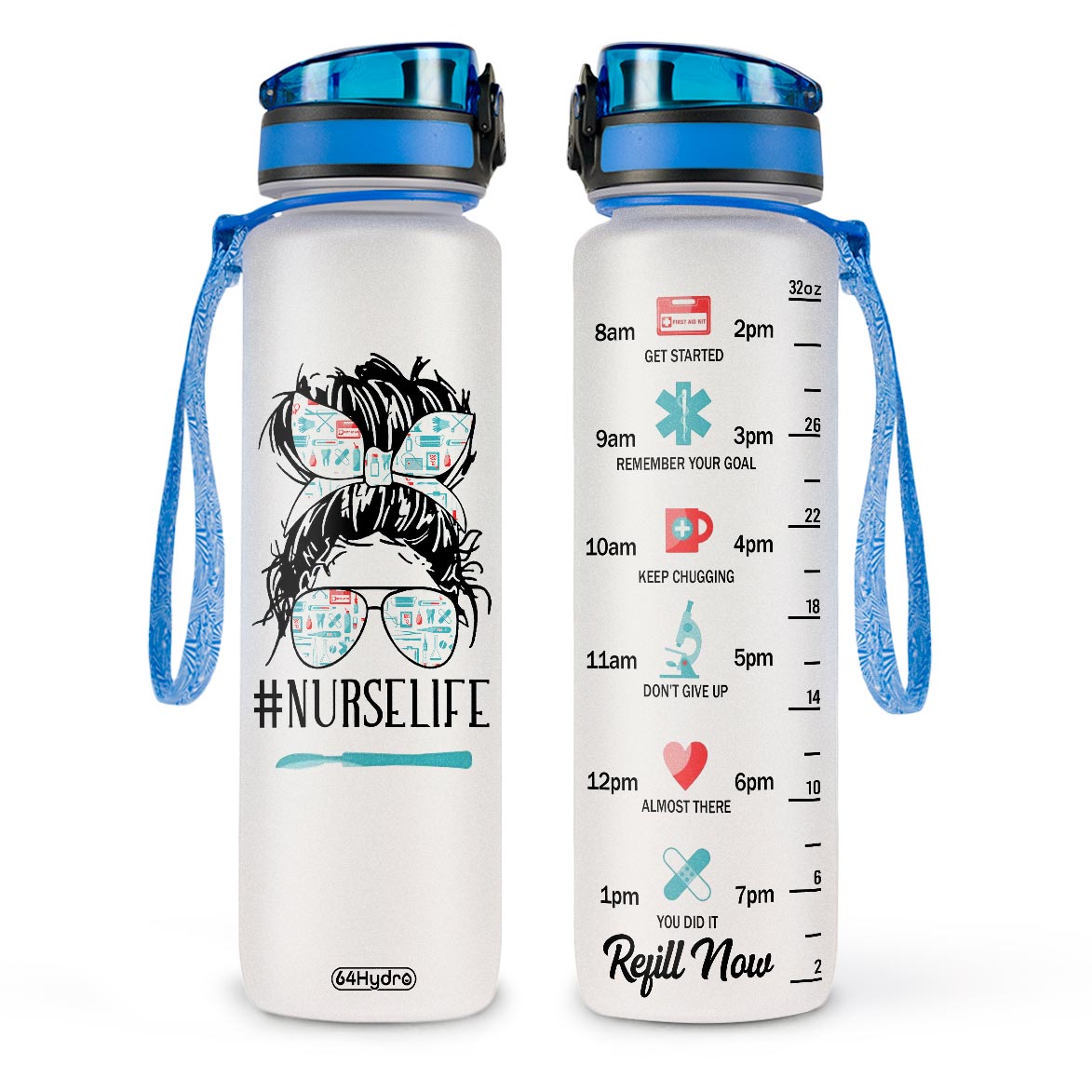 Nurse Life HHRZ09088673YI Water Tracker Bottle