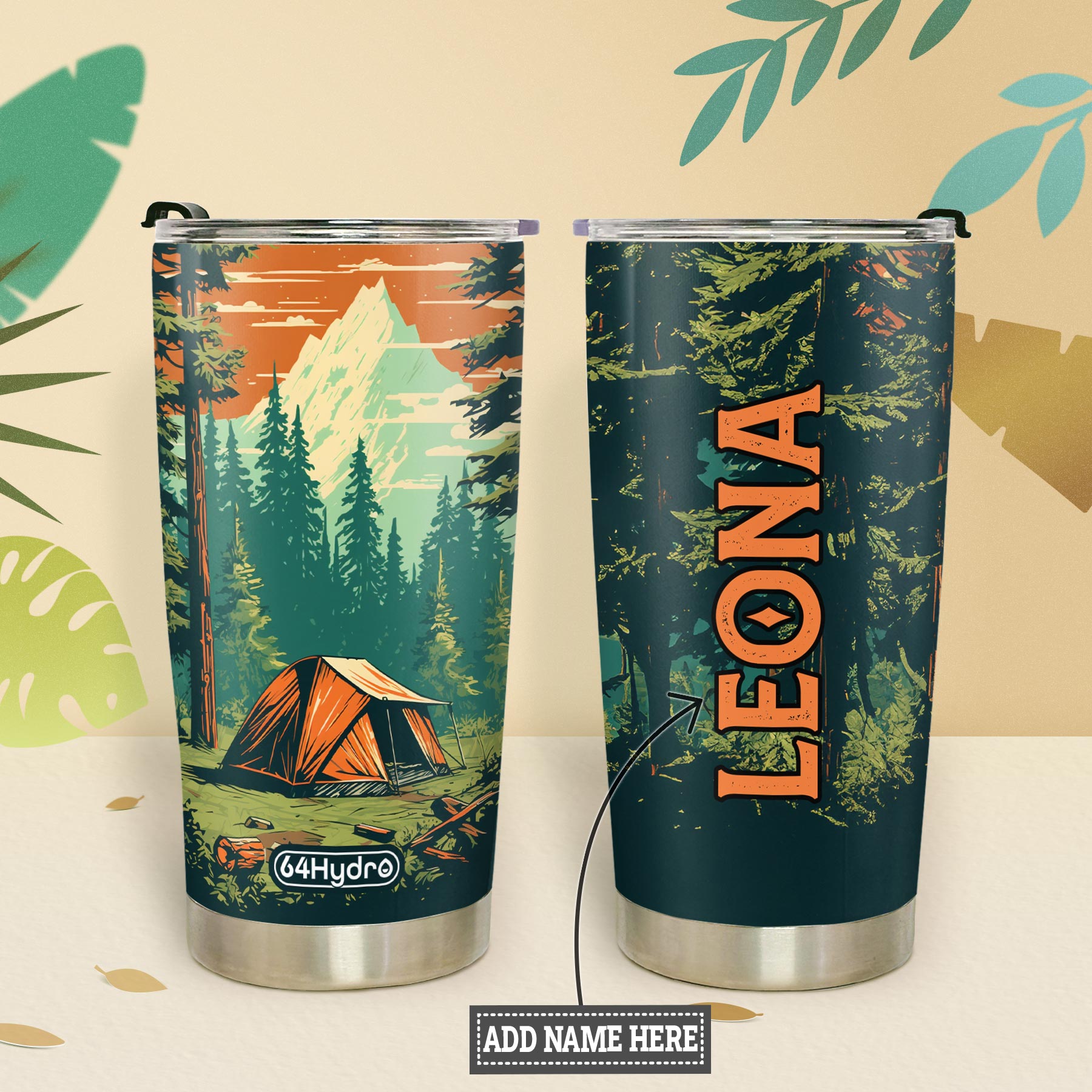 Retro Camping Tent HTRZ25096183VI Stainless Steel Tumbler