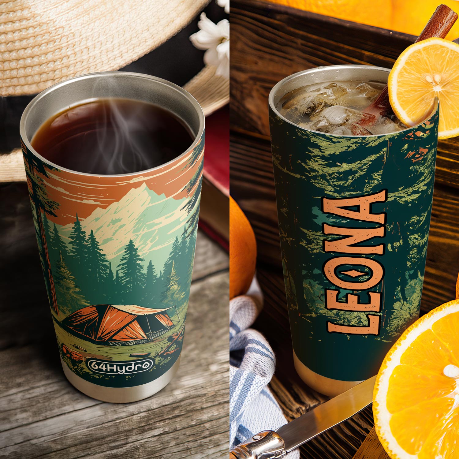 Retro Camping Tent HTRZ25096183VI Stainless Steel Tumbler