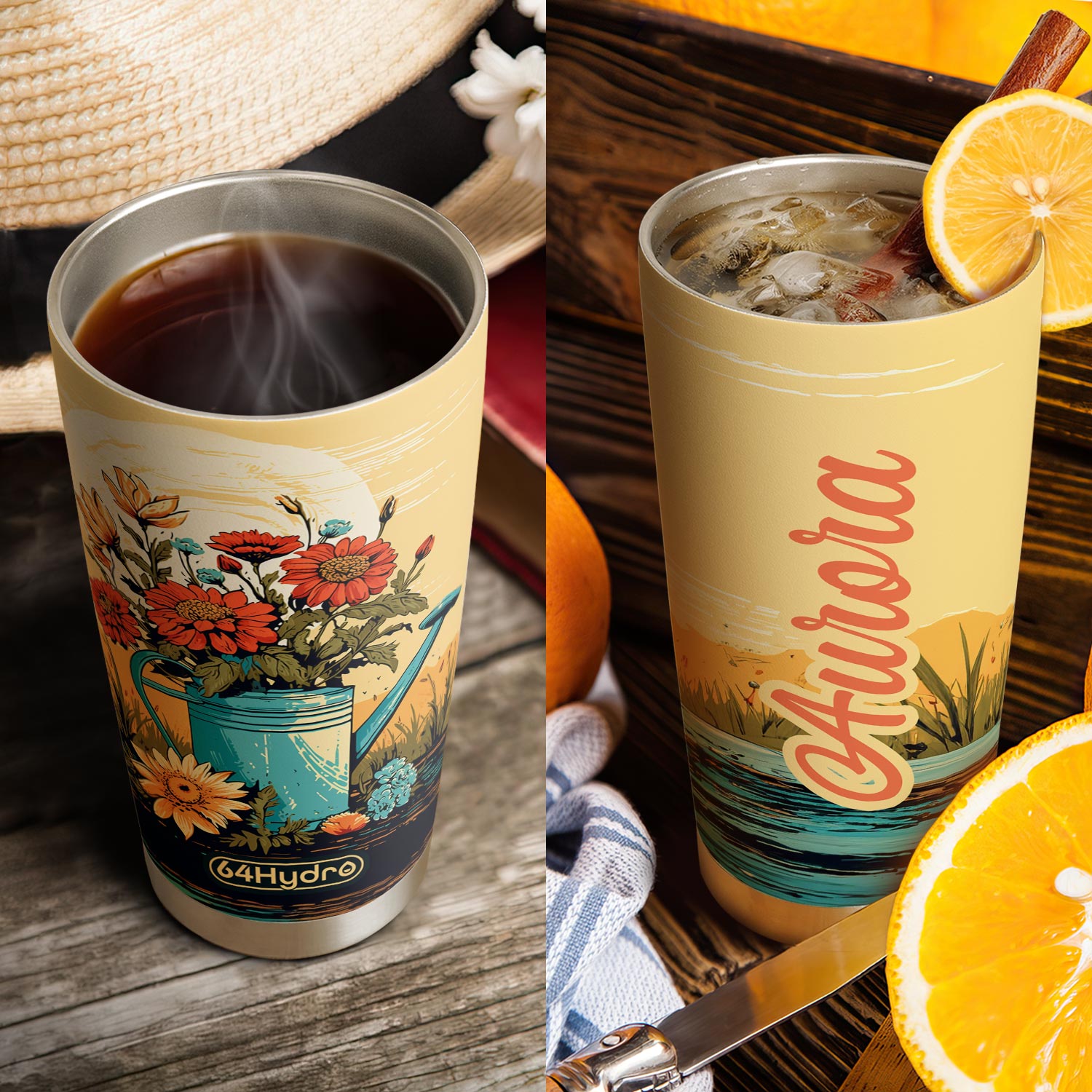 Retro Gardening Watering HTRZ25095816CN Stainless Steel Tumbler