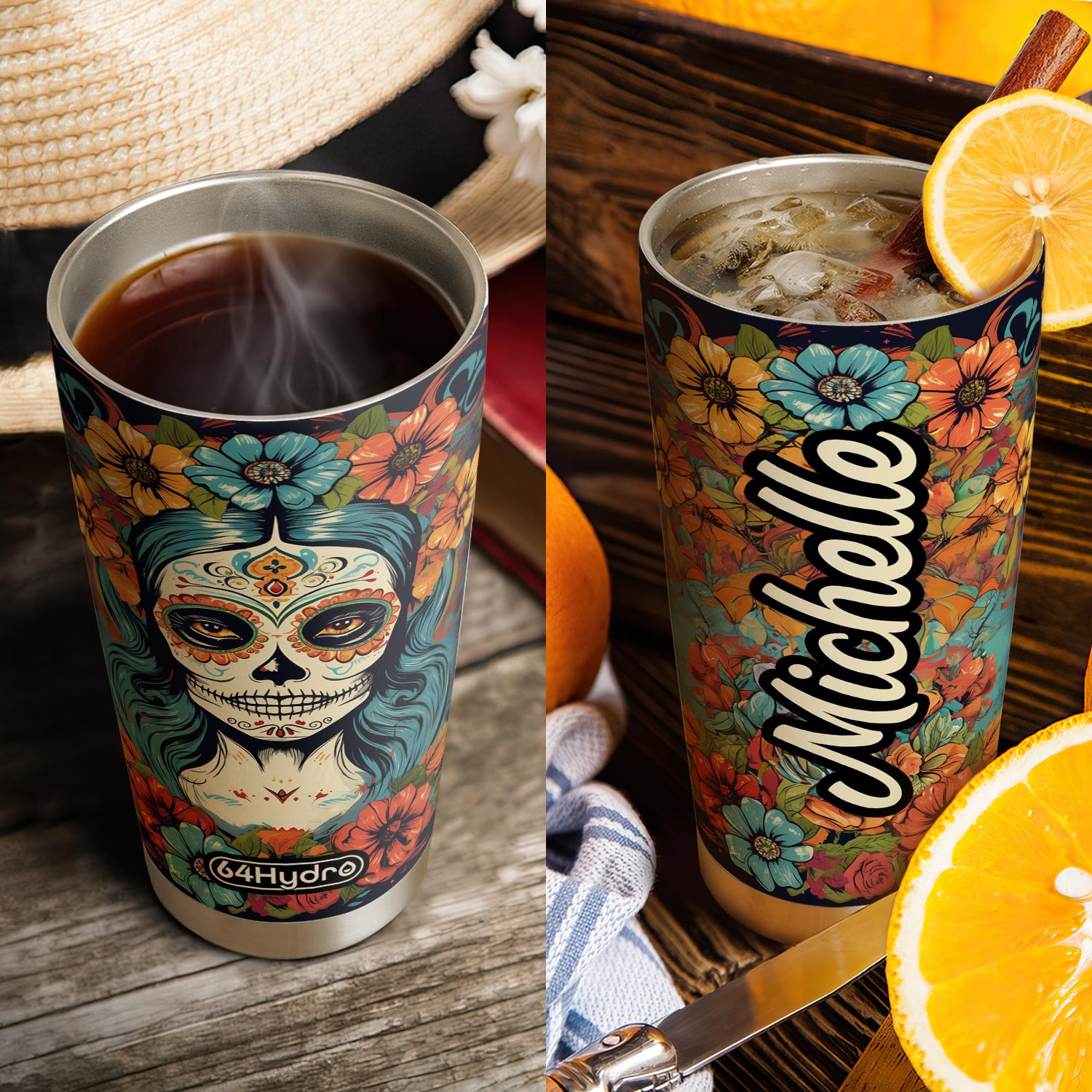 Retro Sugar Skull HTRZ27094284IU Stainless Steel Tumbler