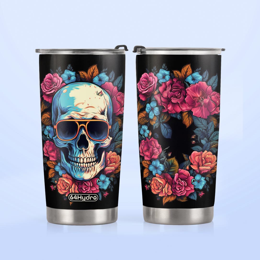 Skull Wears Sunglasses HTRZ27093214OE Stainless Steel Tumbler