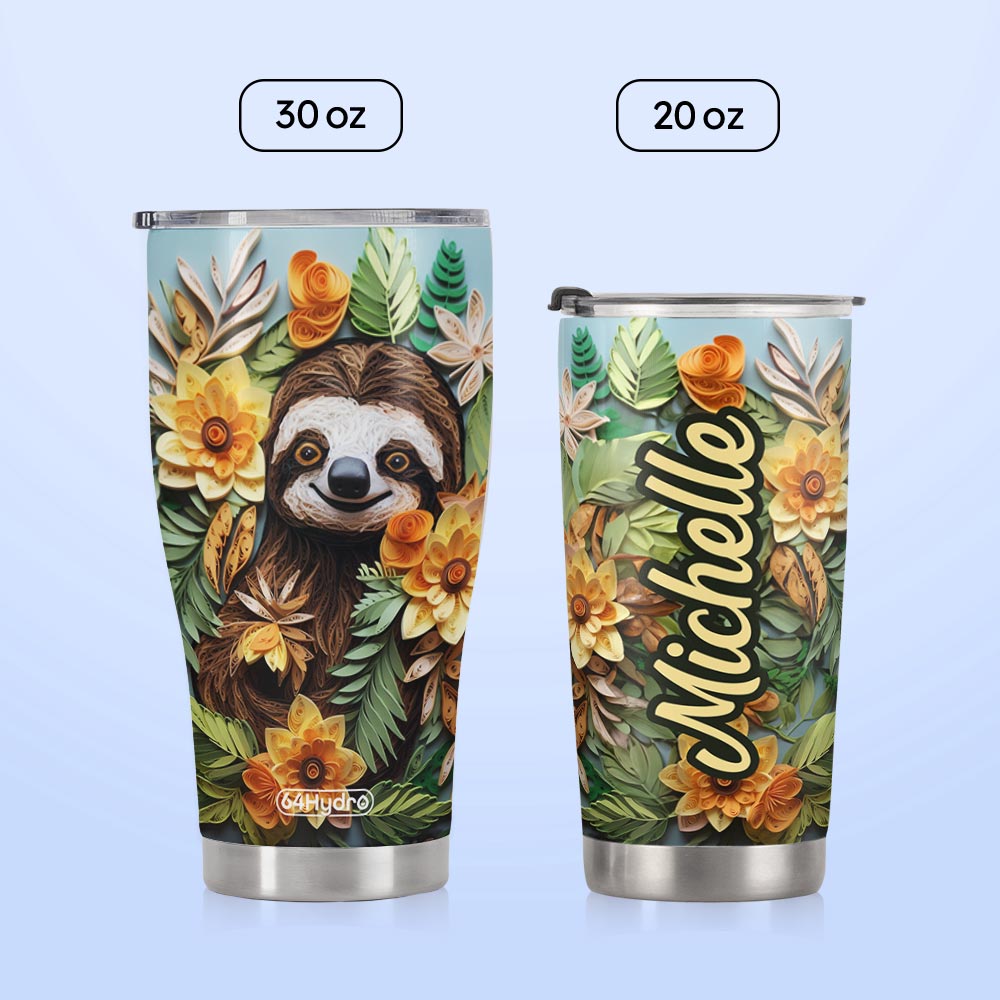 Sloth Quilling Art HTRZ18091603BA Stainless Steel Tumbler