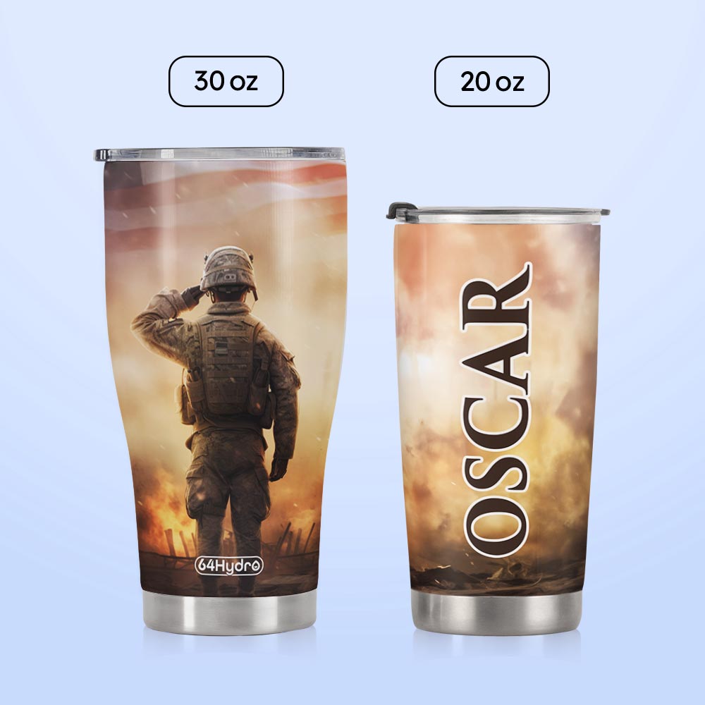 Veteran Hand Salute HTRZ28083725TX Stainless Steel Tumbler