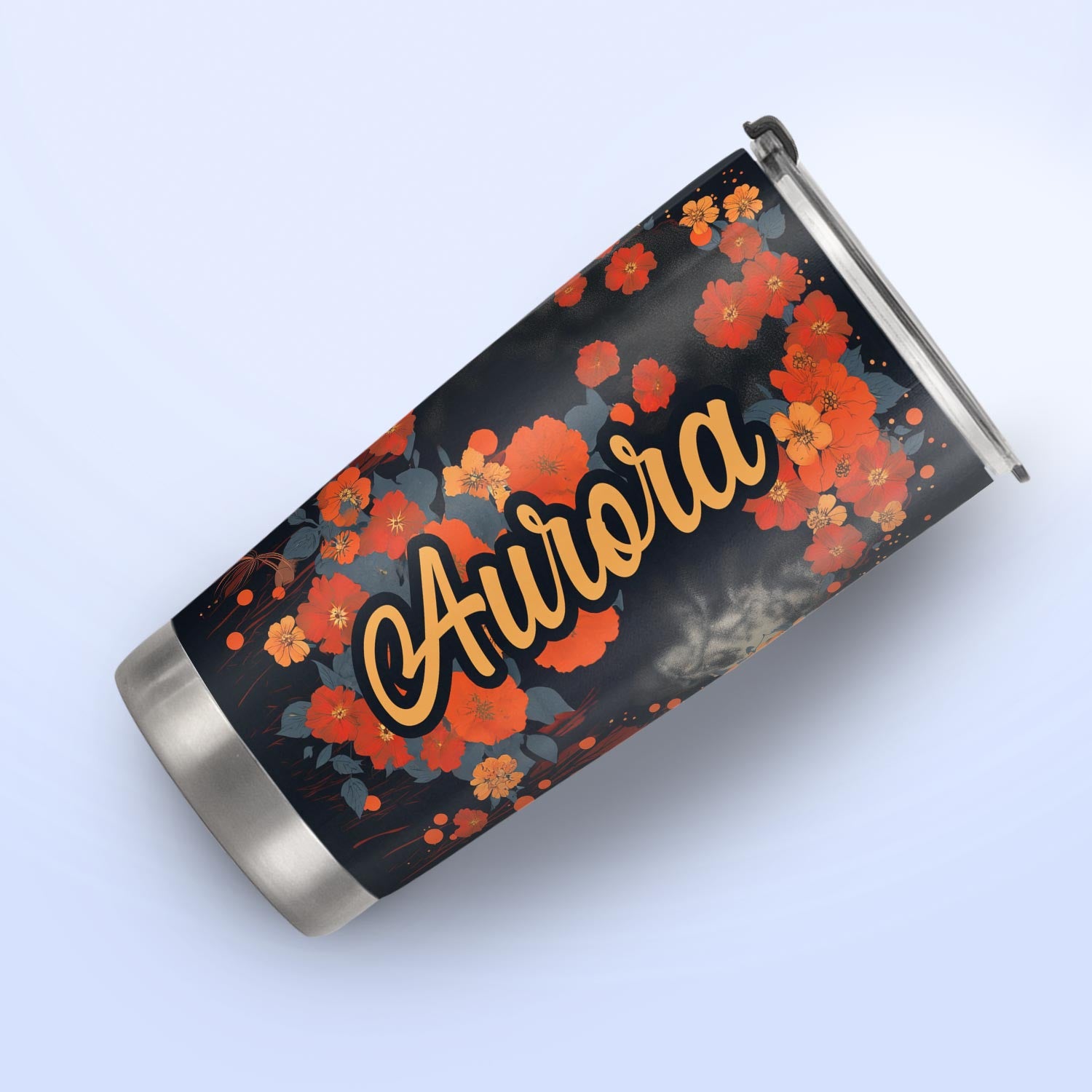 Vintage Black Woman Floral HHRZ20090464GI Stainless Steel Tumbler