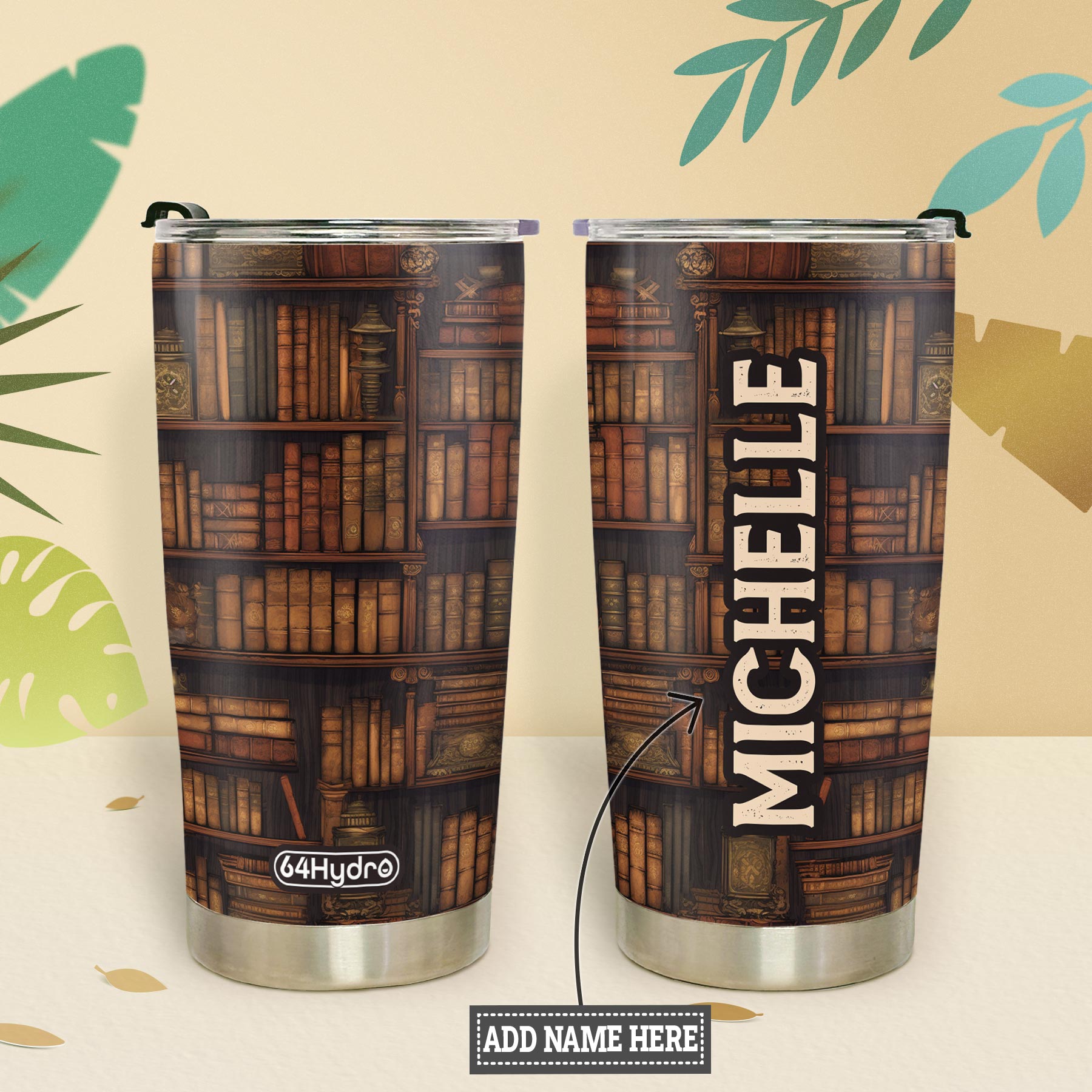 Vintage Book Pattern HTRZ19093734FW Stainless Steel Tumbler