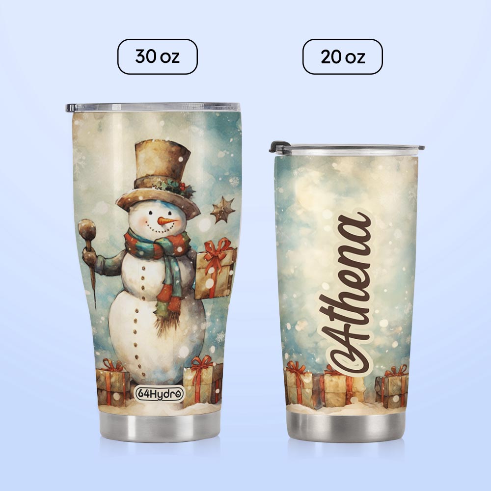 Vintage Snowman Christmas HTRZ19094580AS Stainless Steel Tumbler