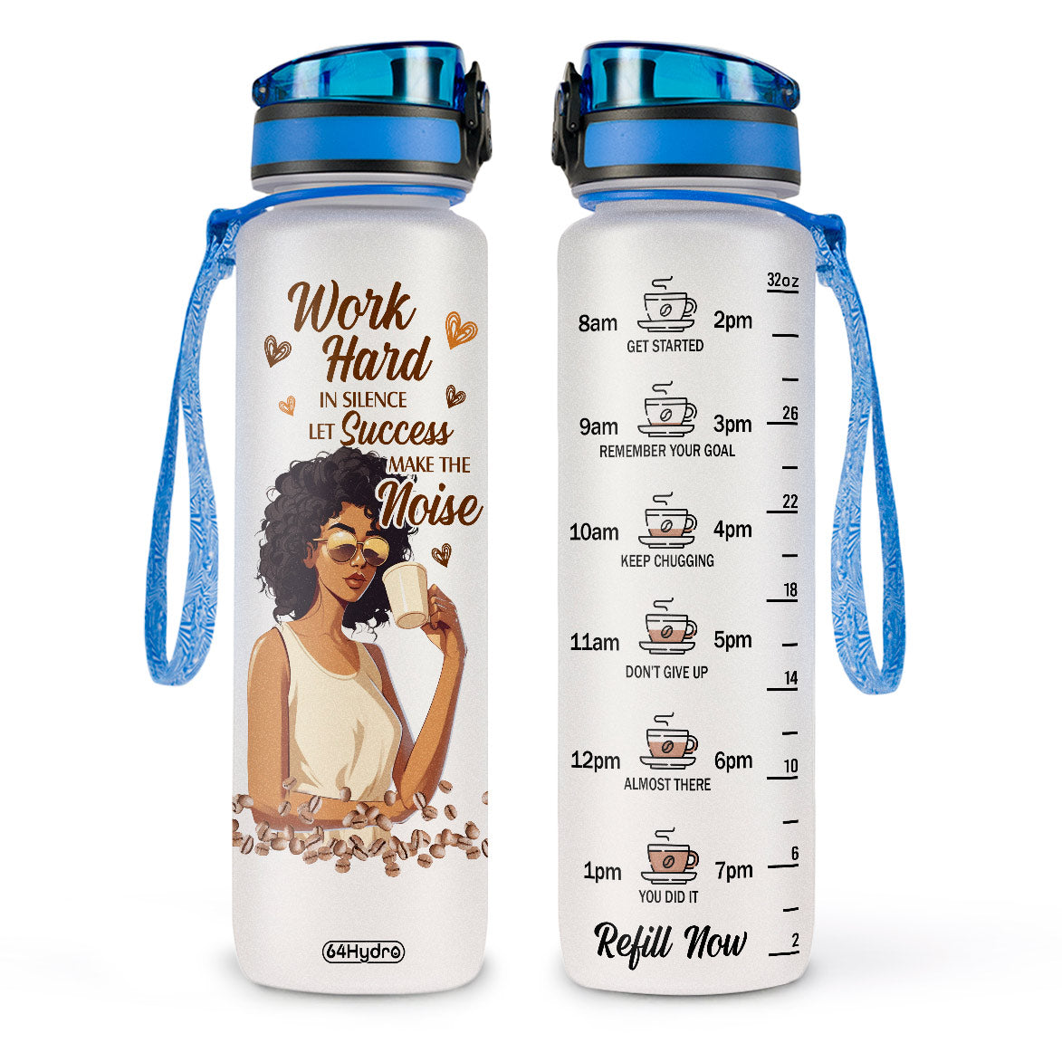 Work Hard In Silence Let Success Make The Noise HTRZ11082277HS Water Tracker Bottle